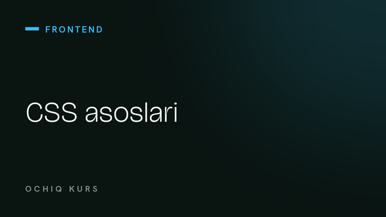 CSS asoslari