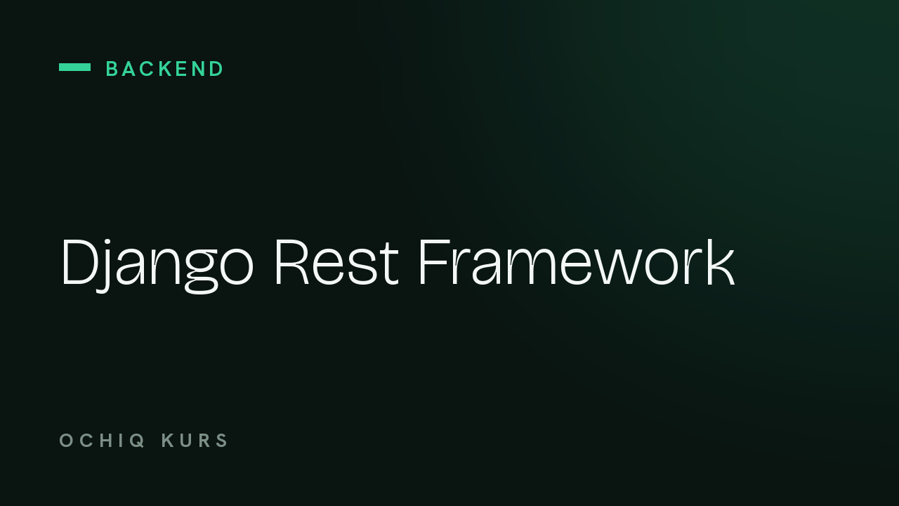 Django Rest Framework
