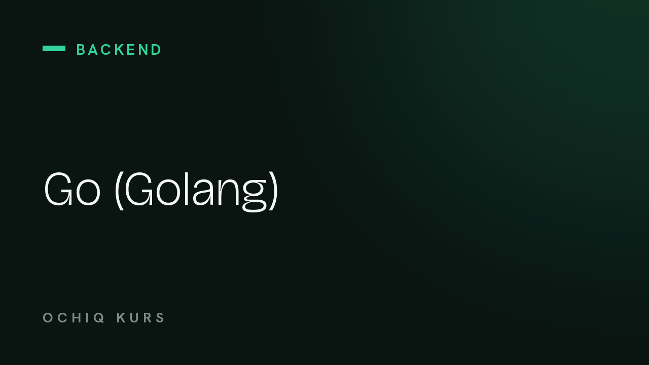 Go (Golang)