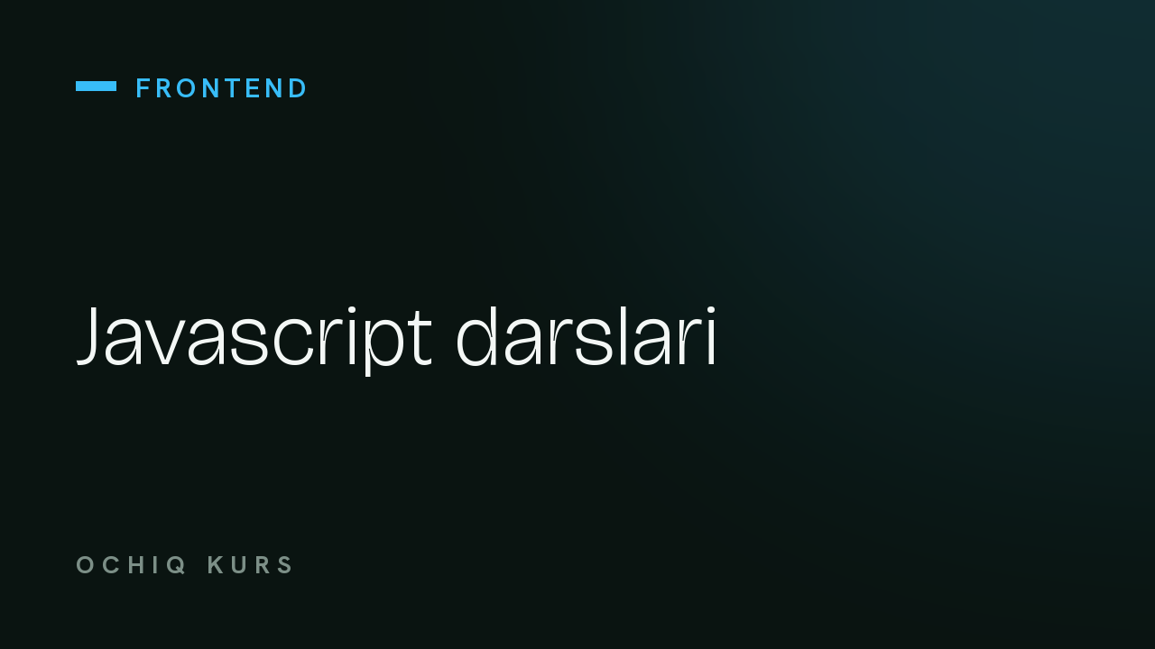 Javascript darslari