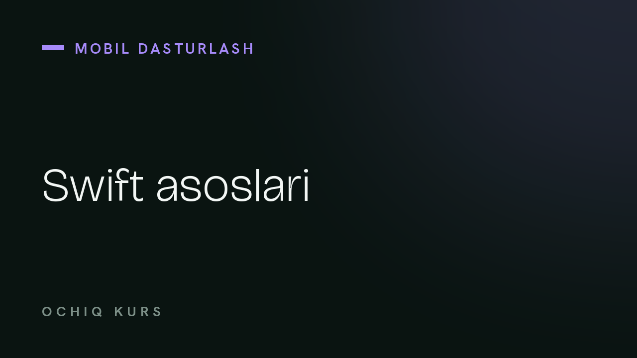 Swift asoslari